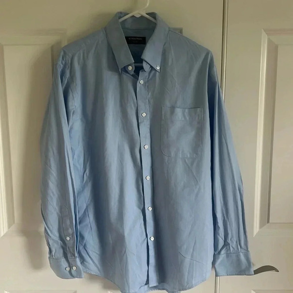 Tech-Smart Traditional Fit Cotton Blend Dress Shirt Size 16  Blue - Picture 1 of 7